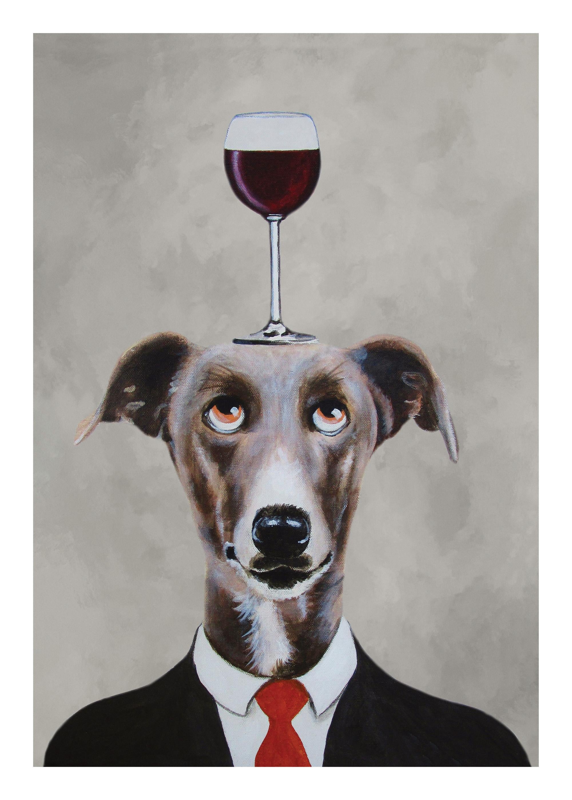 Coco De Paris - Greyhound with Wine Glass Print