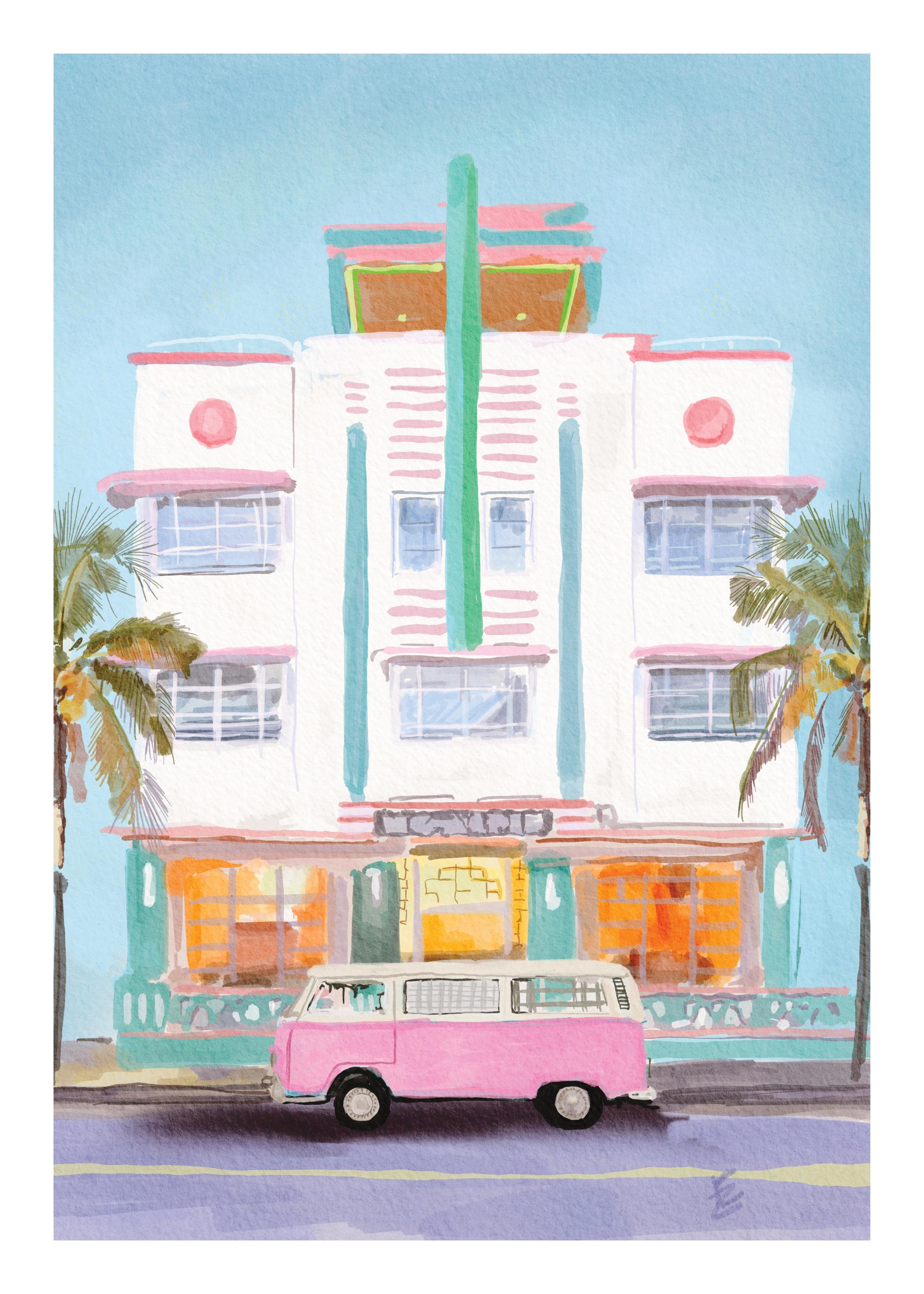 Ekaterina Zagorska - Ocean Drive Party Print