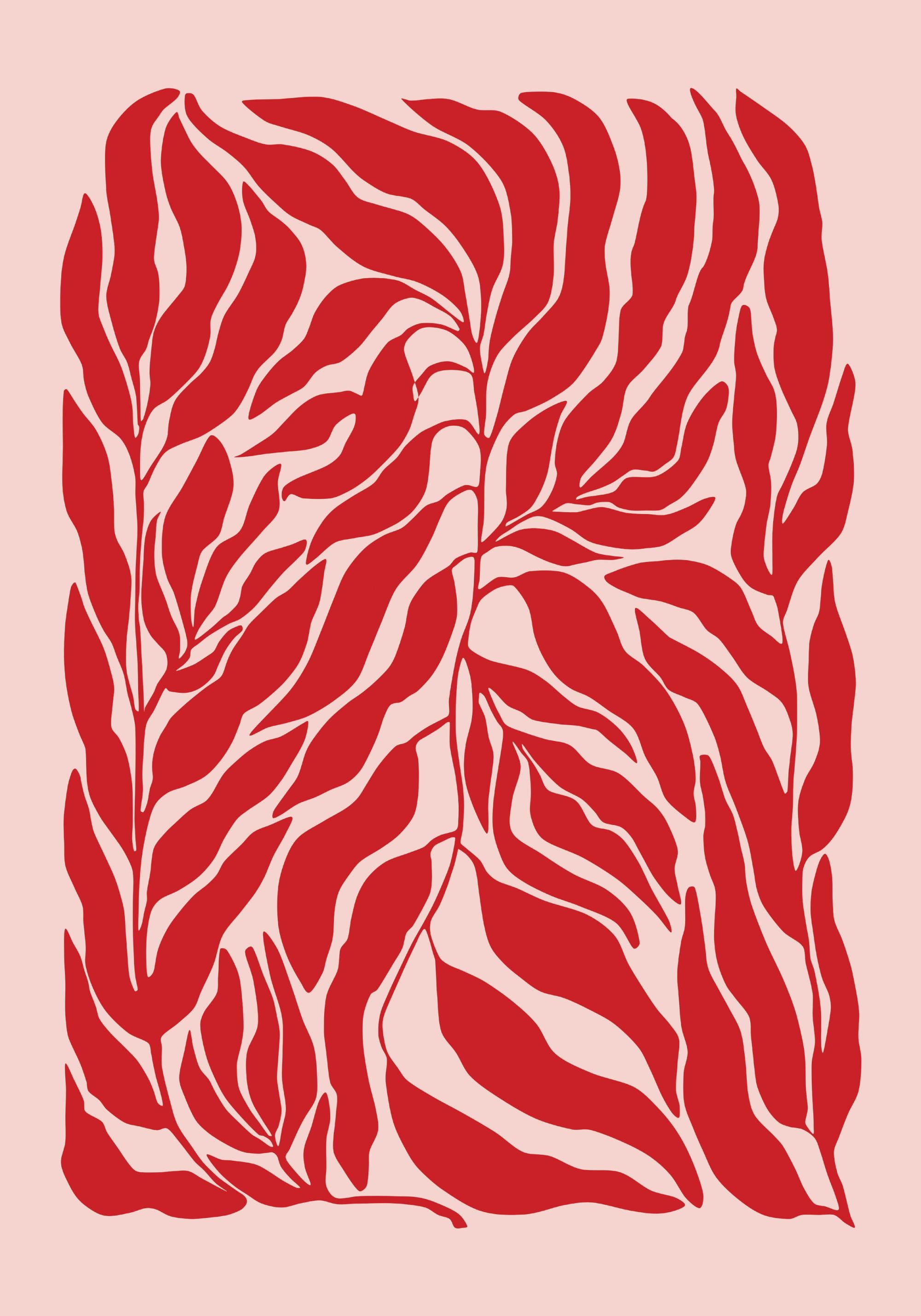 The Print Republic - Red & Pink Botanical Print