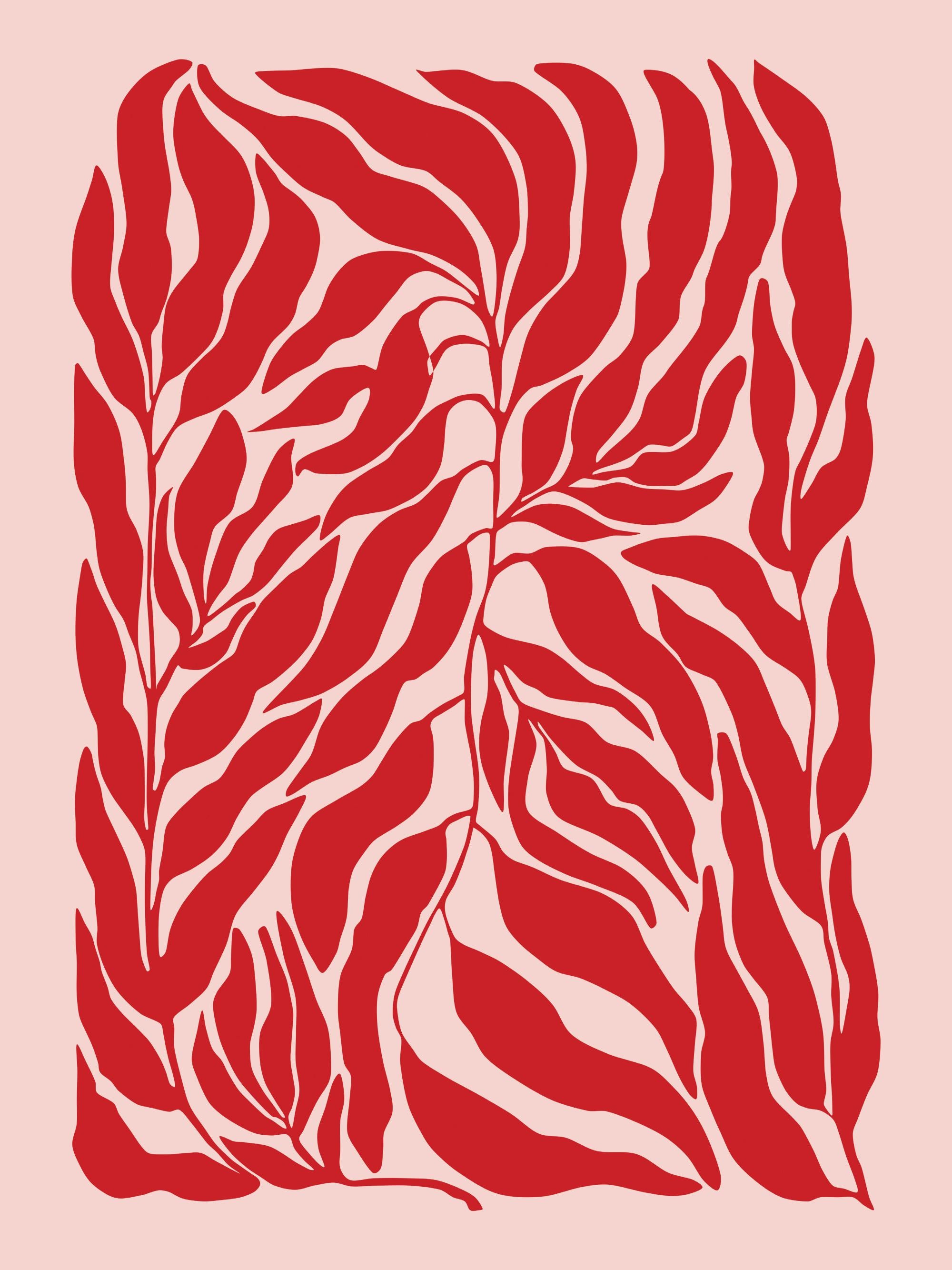 The Print Republic - Red & Pink Botanical Print