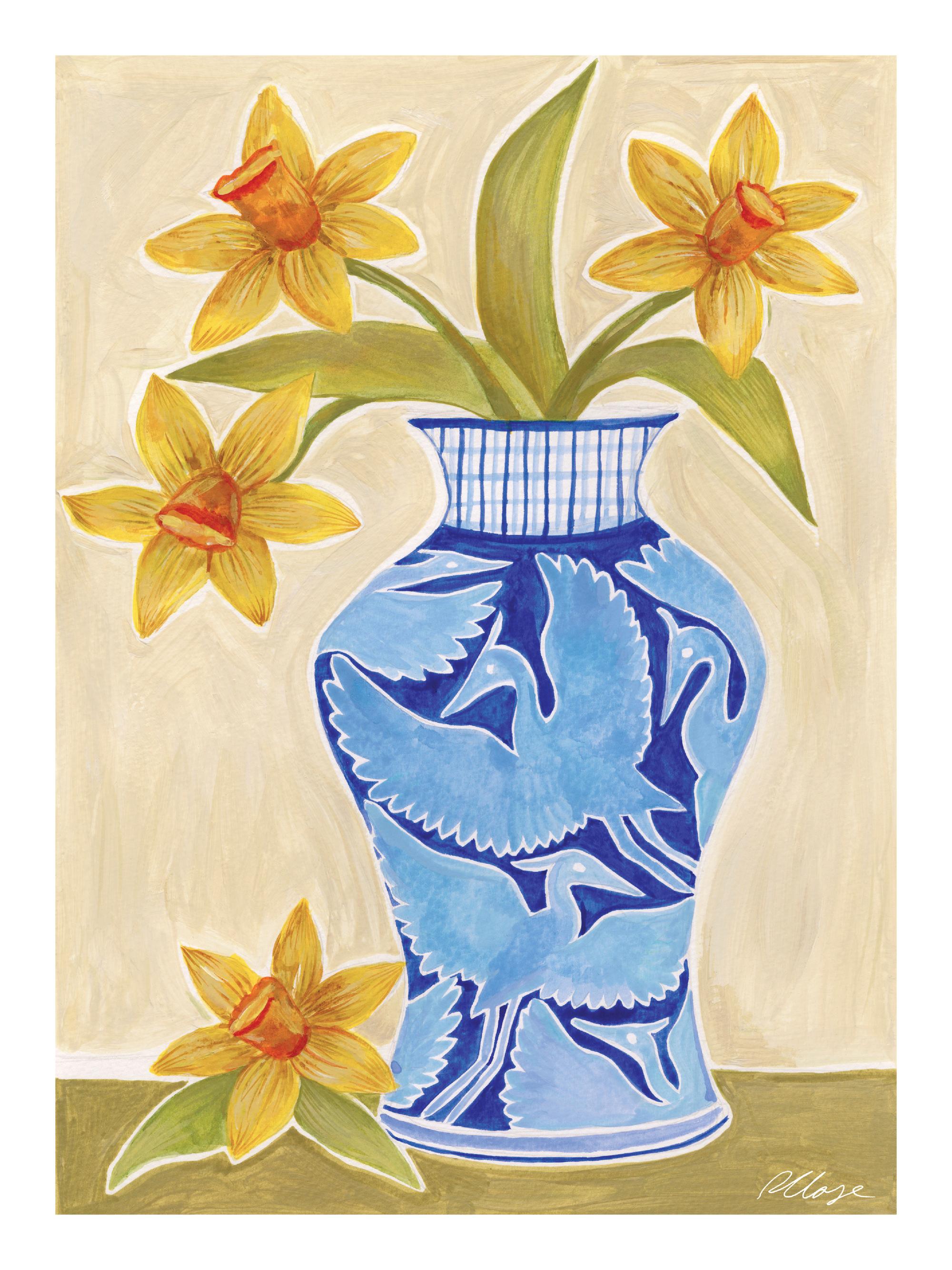 Rosanna Corfe - Daffodil Vase Print