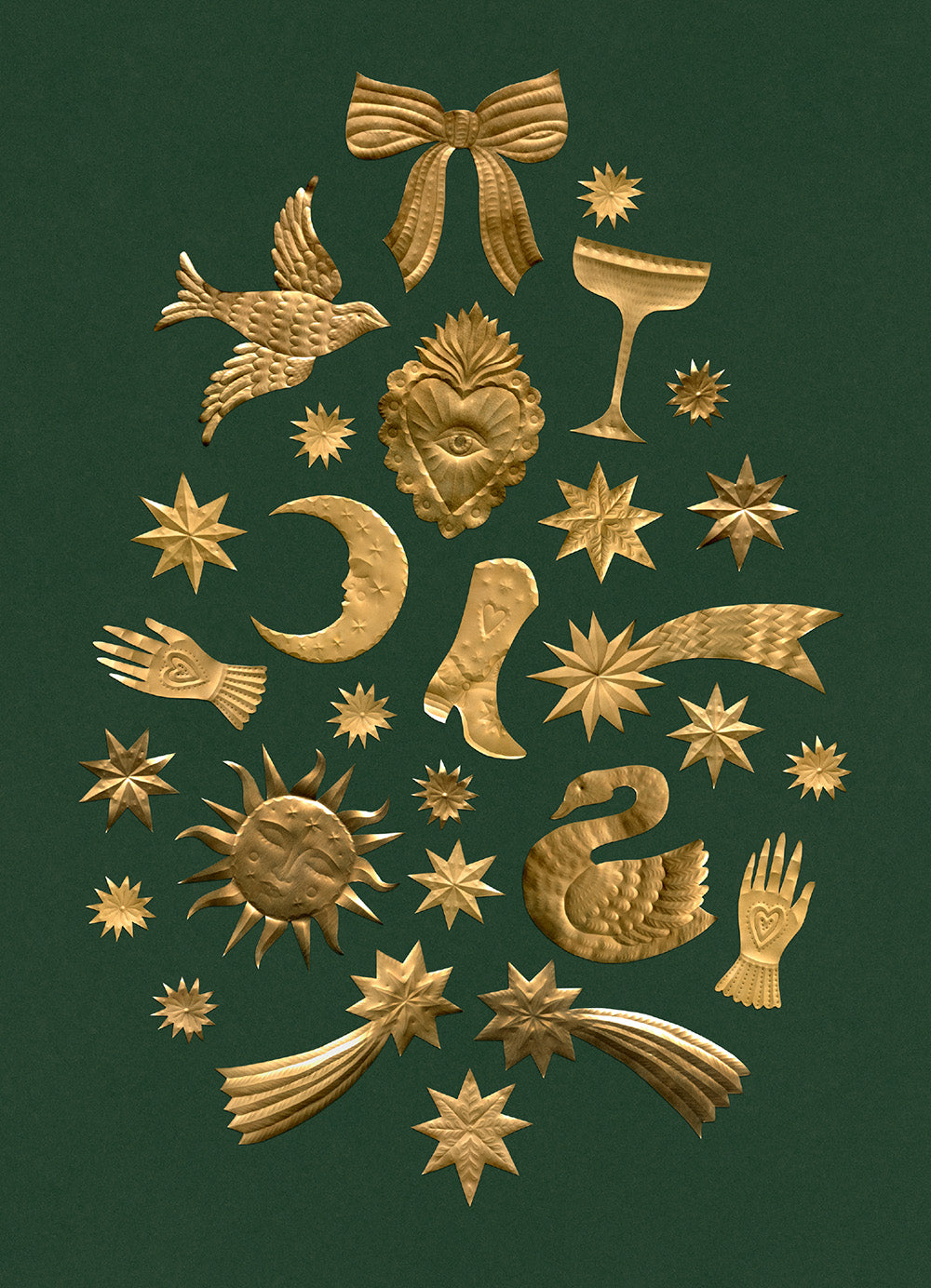 Golden Ornaments Print