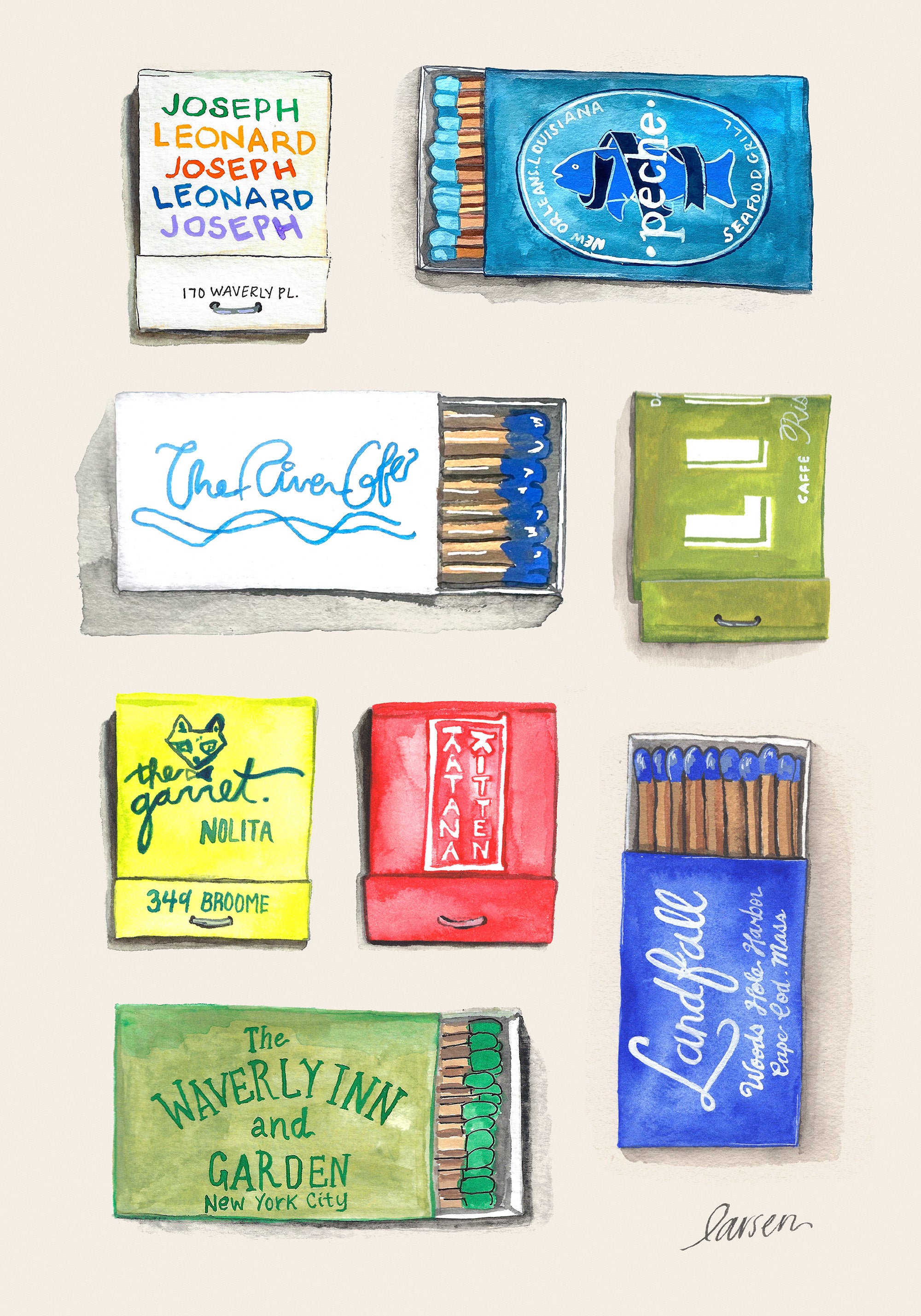 Larsen McDowell Art - Matchbook Collection No1 Print