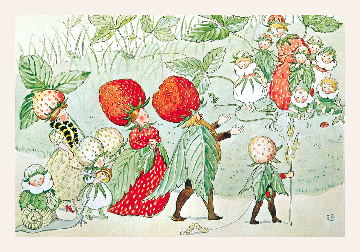Elsa Beskow - The Strawberry Family Print