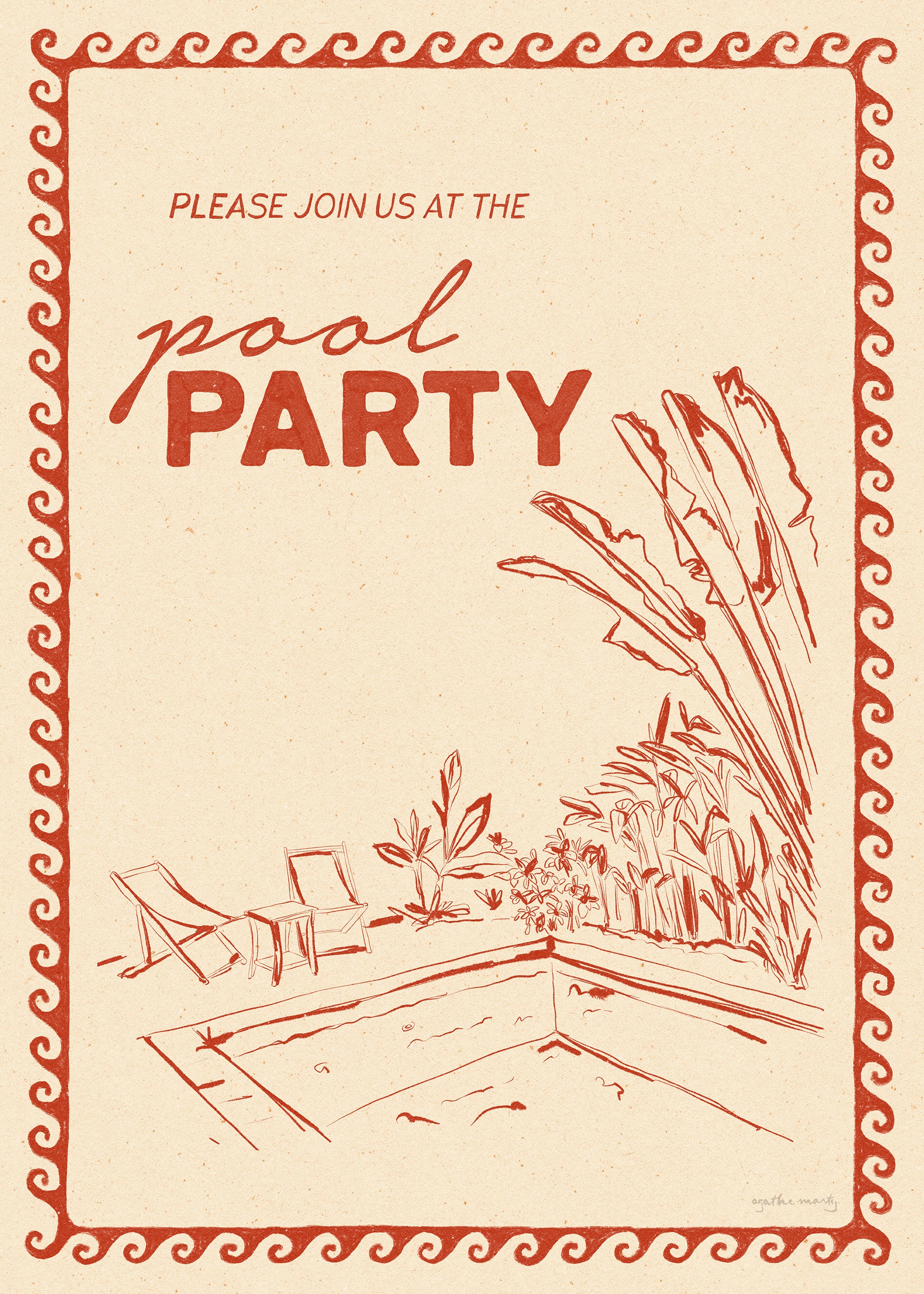 Agathe Marty - Pool Party Print