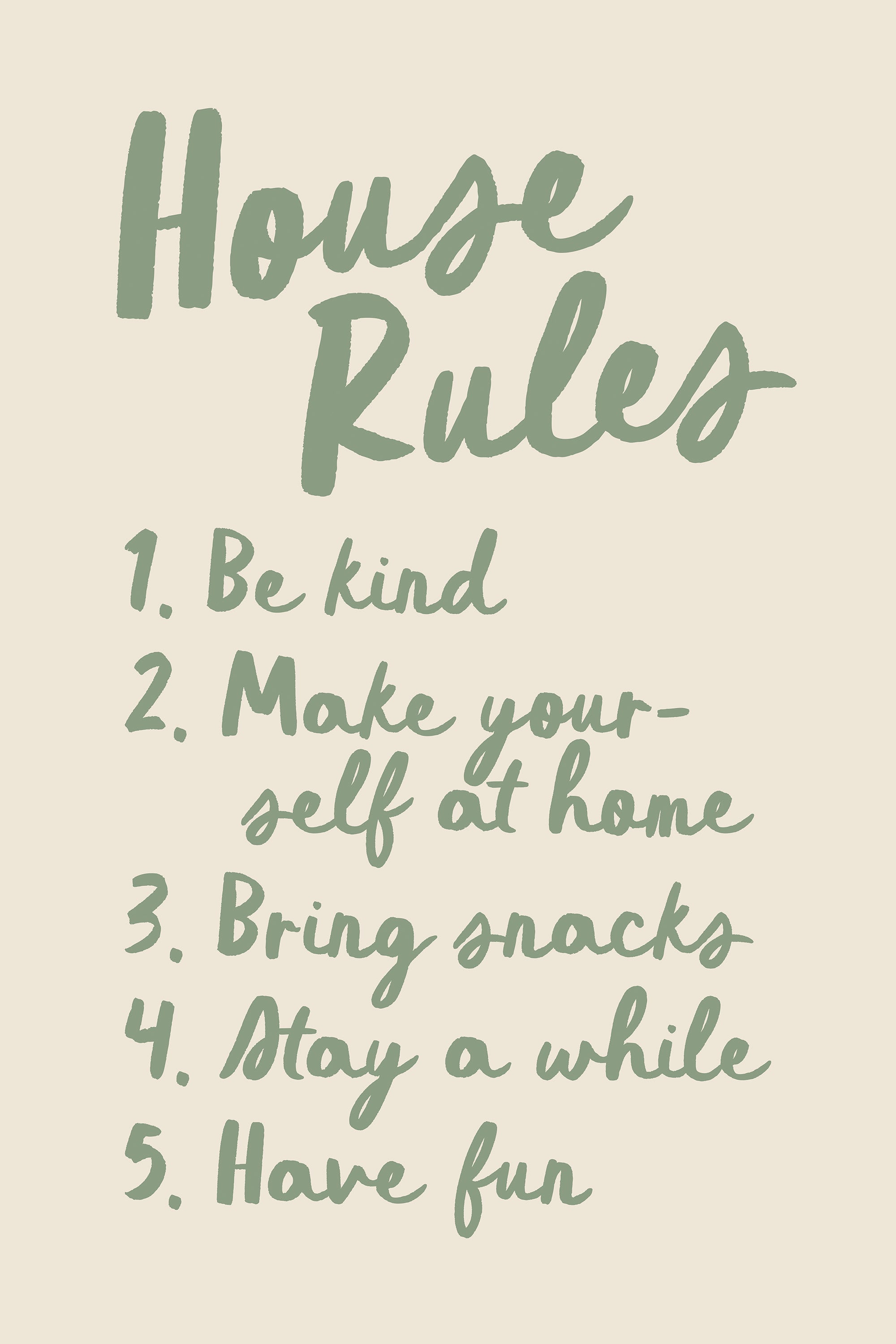 The House Rules Print
