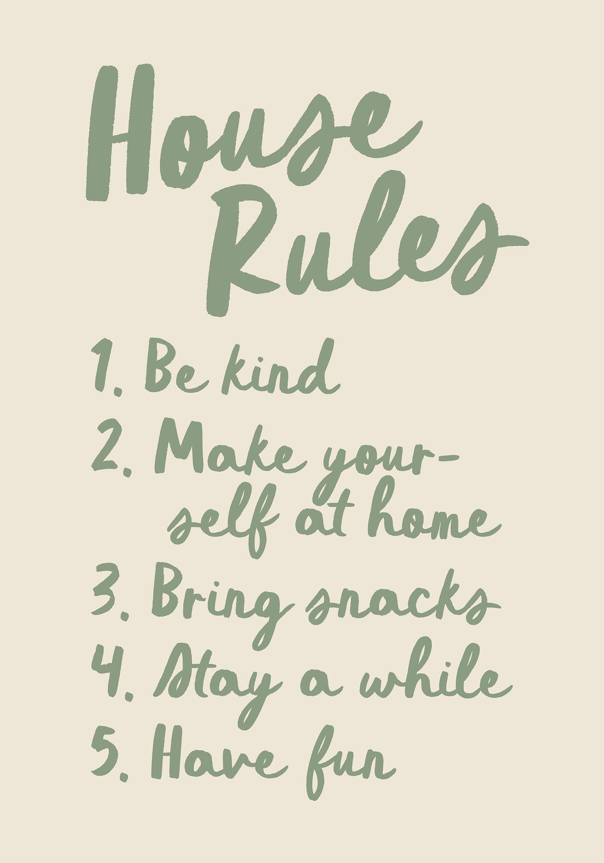 The House Rules Print