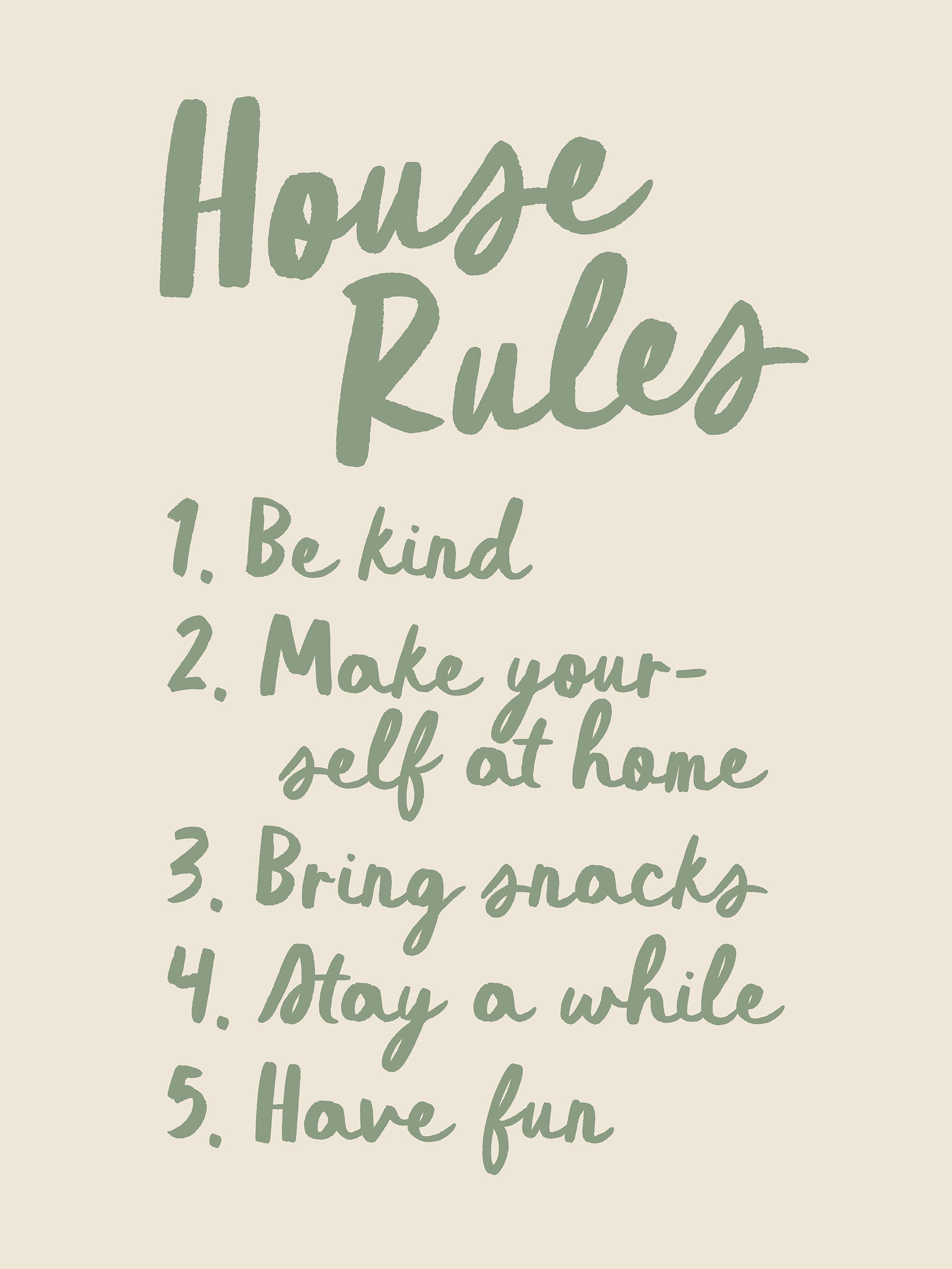 The House Rules Print