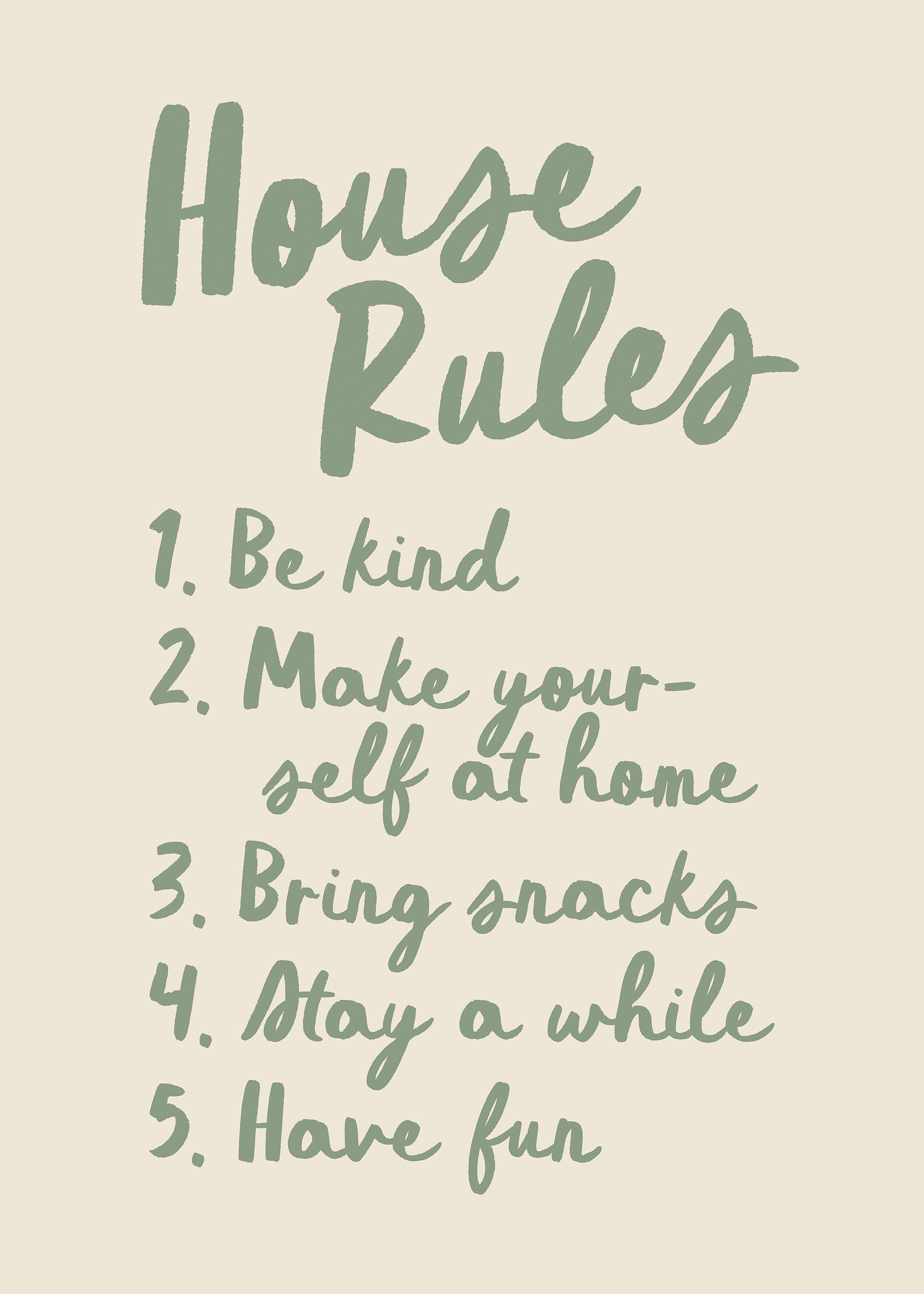 The House Rules Print