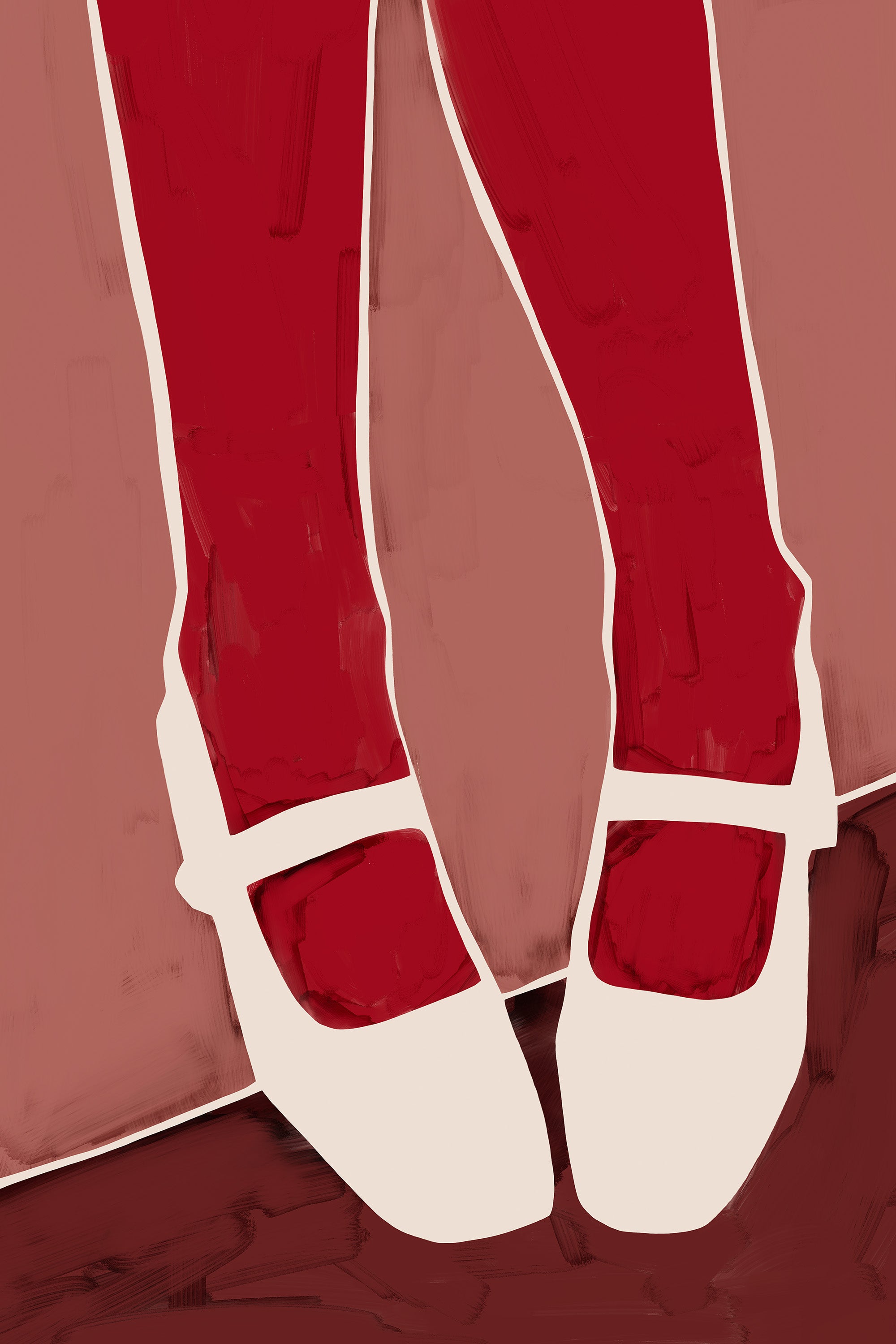 Kit Agar - Red Stockings Print