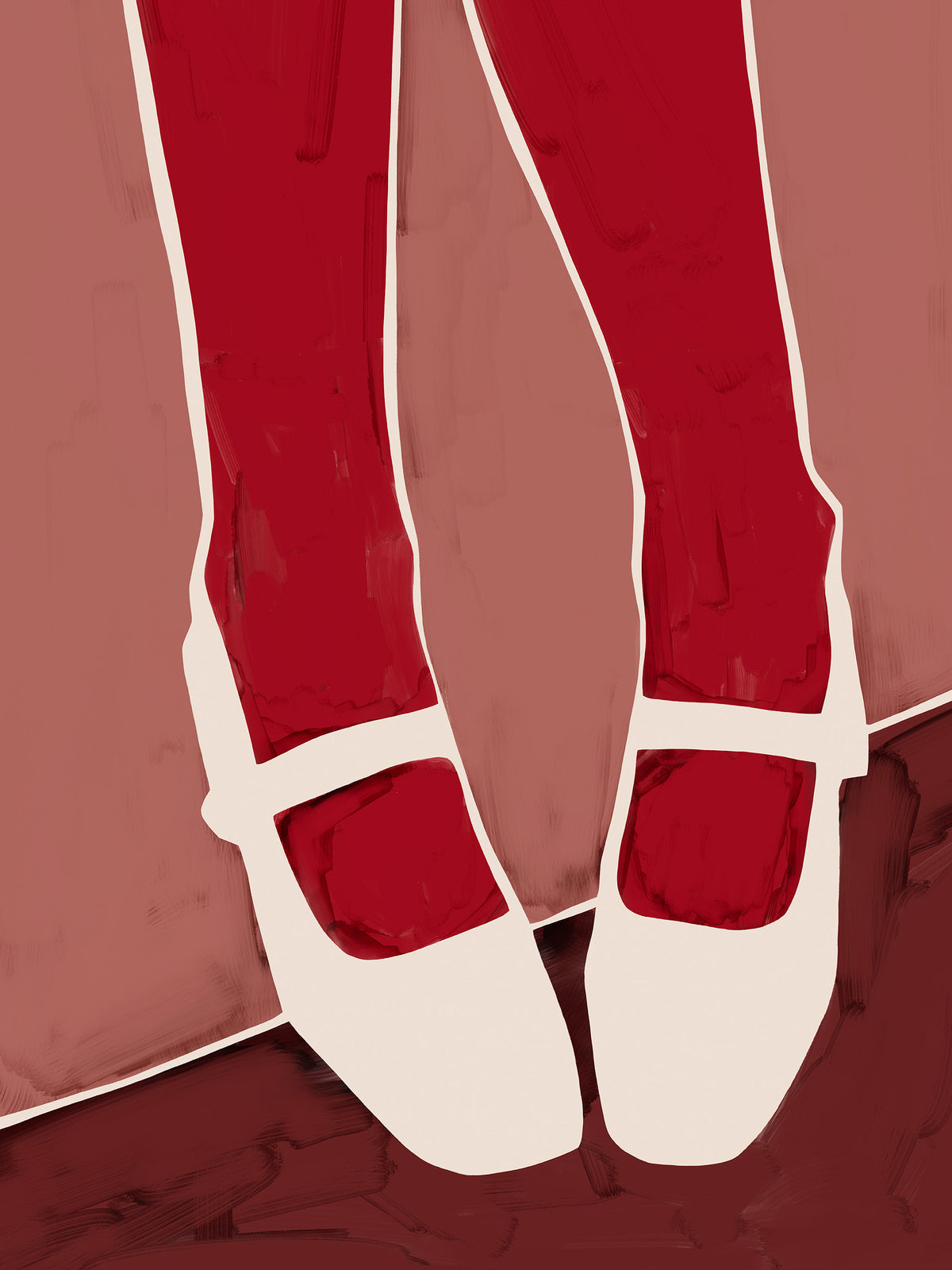 Kit Agar - Red Stockings Print