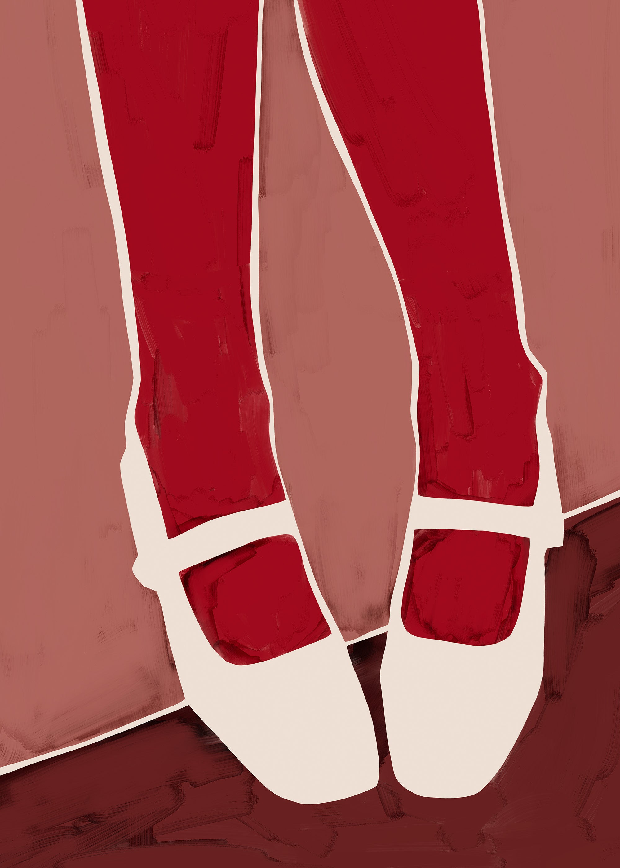 Kit Agar - Red Stockings Print