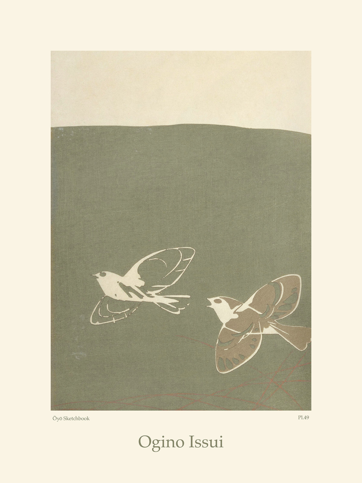 Ogino Issui - Ōyō Manga, Two Birds Print