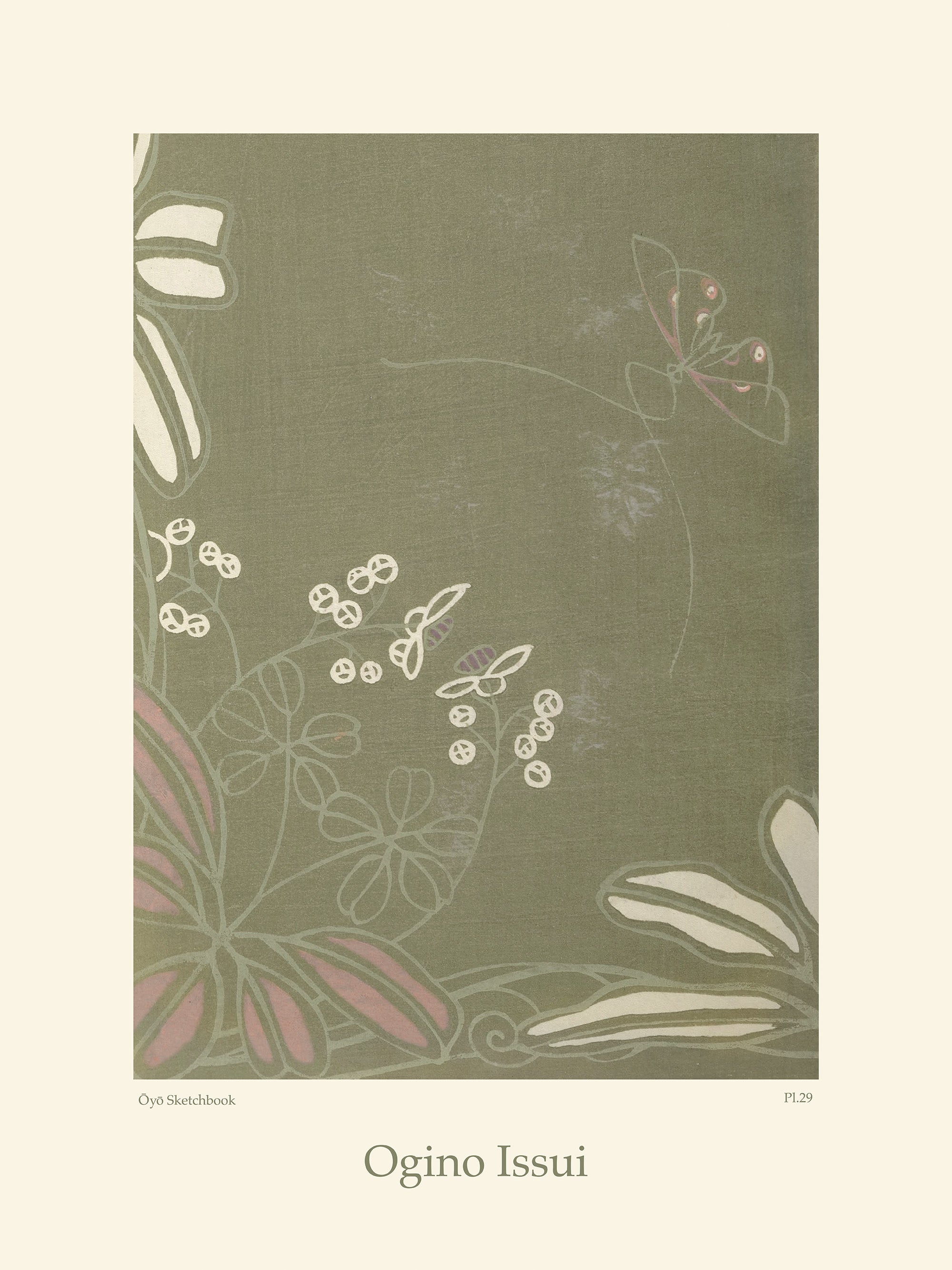 Ogino Issui - Ōyō Manga, Botanical Study Print